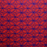 Tapa Flower Print Poly Linen Fabric - Red, Blue, Yellow, 58" Width (1 Yard)