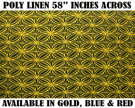 Poly Linen Tapa Flower Print Fabric