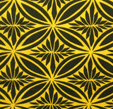 Poly Linen Tapa Flower Print Fabric