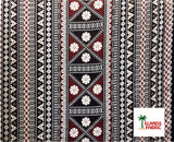 Polyester Tapa Fabric Fijian Print Maroon Oak