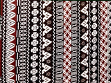 Polyester Tapa Fabric Fijian Print Maroon Oak
