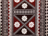 Polyester Tapa Fabric Fijian Print Maroon Oak