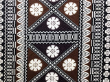 Polyester Tapa Fabric Fijian Print Maroon Oak