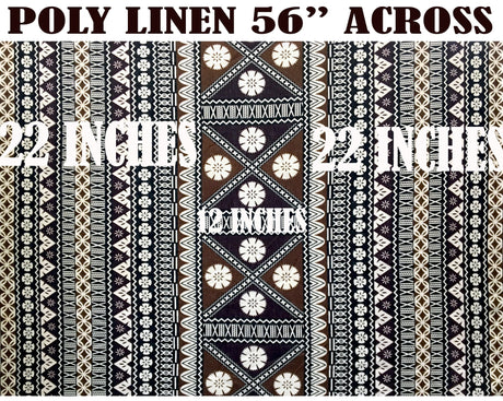 Fijian Tapa Polyester Fabric - Maroon Oak, Golden Brown, 36" X 56" (1 Yard)