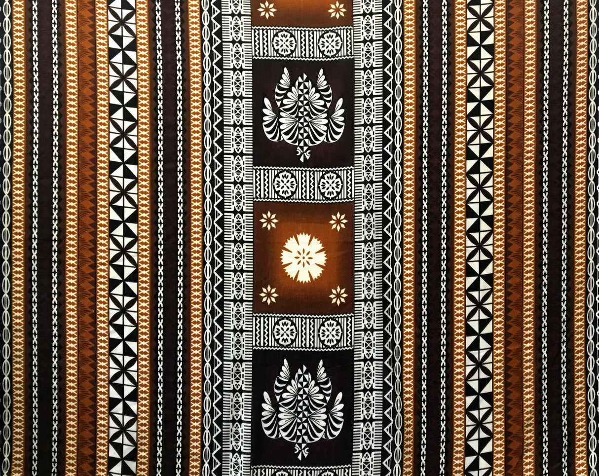 Poly Linen Fabric Fiji Turtle Border