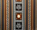 Fiji Turtle Border Poly Linen Fabric - Maroon Oak, Brown/Gold, 55" Width (1 Yard)
