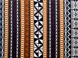 Fiji Turtle Border Poly Linen Fabric - Maroon Oak, Brown/Gold, 55" Width (1 Yard)