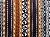 Poly Linen Fabric Fiji Turtle Border