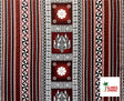 Fiji Turtle Border Poly Linen Fabric - Maroon Oak, Turtle Border, 55" Width (1 Yard)