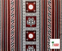 Fiji Turtle Border Poly Linen Fabric - Maroon Oak, Brown/Gold, 55" Width (1 Yard)