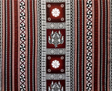 Fiji Turtle Border Poly Linen Fabric - Maroon Oak, Brown/Gold, 55" Width (1 Yard)
