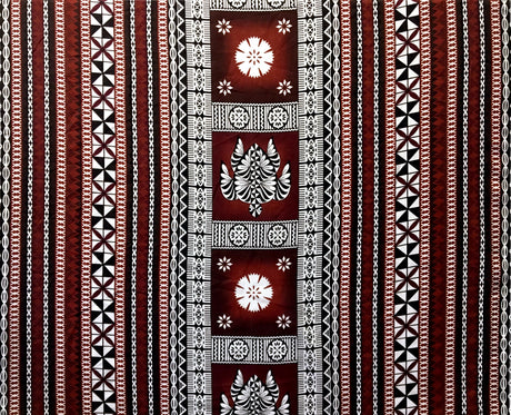 Poly Linen Fabric Fiji Turtle Border