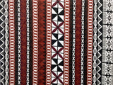 Fiji Turtle Border Poly Linen Fabric - Maroon Oak, Brown/Gold, 55" Width (1 Yard)