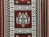 Fiji Turtle Border Poly Linen Fabric - Maroon Oak, Brown/Gold, 55" Width (1 Yard)