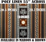 Poly Linen Fabric Fiji Turtle Border