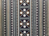 Polyester Tapa Fabric Fijian Print Maroon Oak