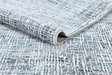 Z240A Polyester Fabric - Fresh Cream Rug With Green And Silver Geometric Accents, Green, Geometric, 5' 3" X 7' 6", 7' 9" X 10' 5", 10' X 13' (1 Rug)