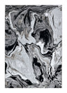 Z258A Polyester Area Rug - Metallic Silver, Brushed Gold, Deep Black Abstract Marbled Design (1 Rug)