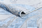 Z339A Polyester Fabric - Metallic Octopus Tentacle Design, Light Grey, Black Or Blue, 5' 3" X 7' 6" / 7' 9" X 10' 5" (1 Rug)