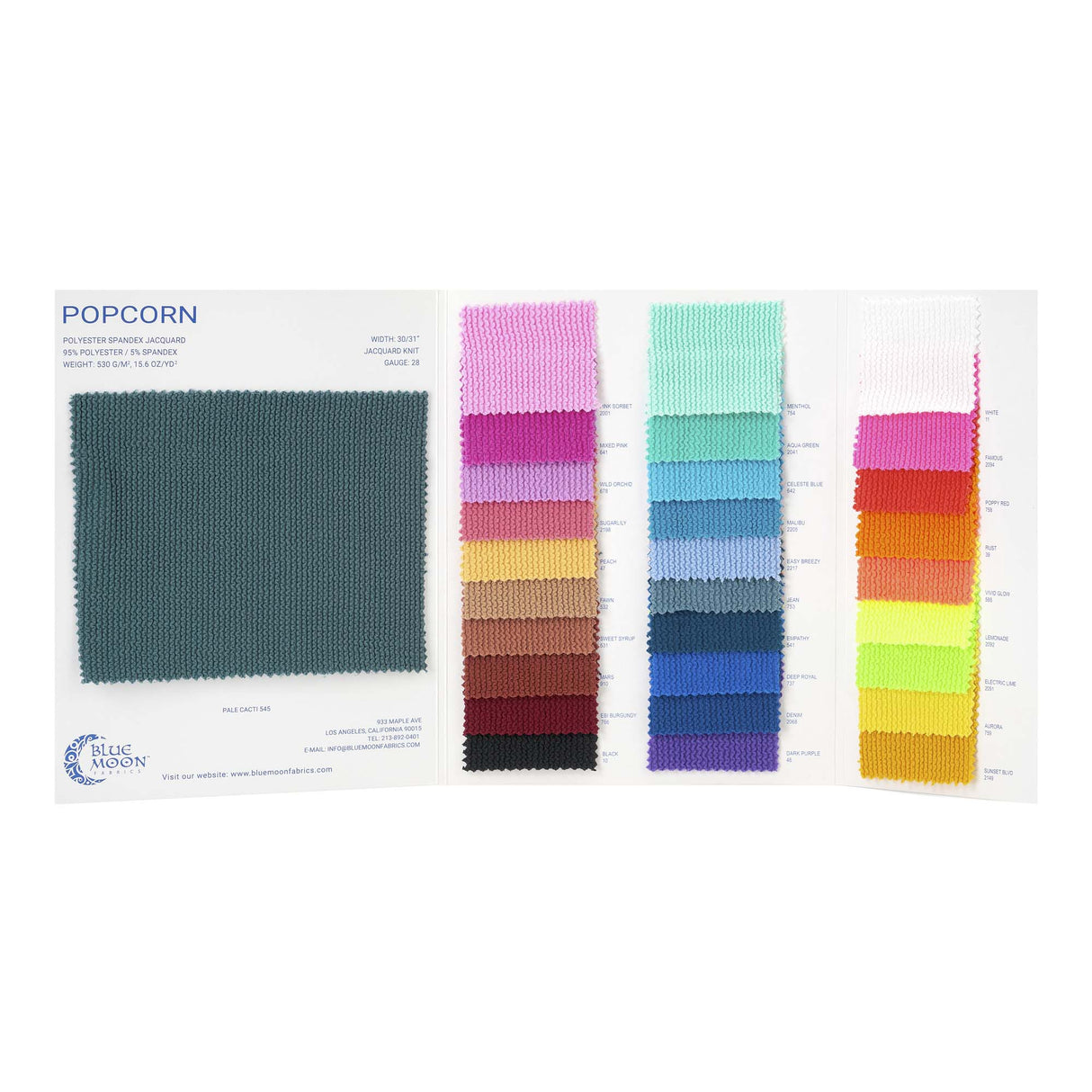 Popcorn Polyester Spandex Jacquard Color Card