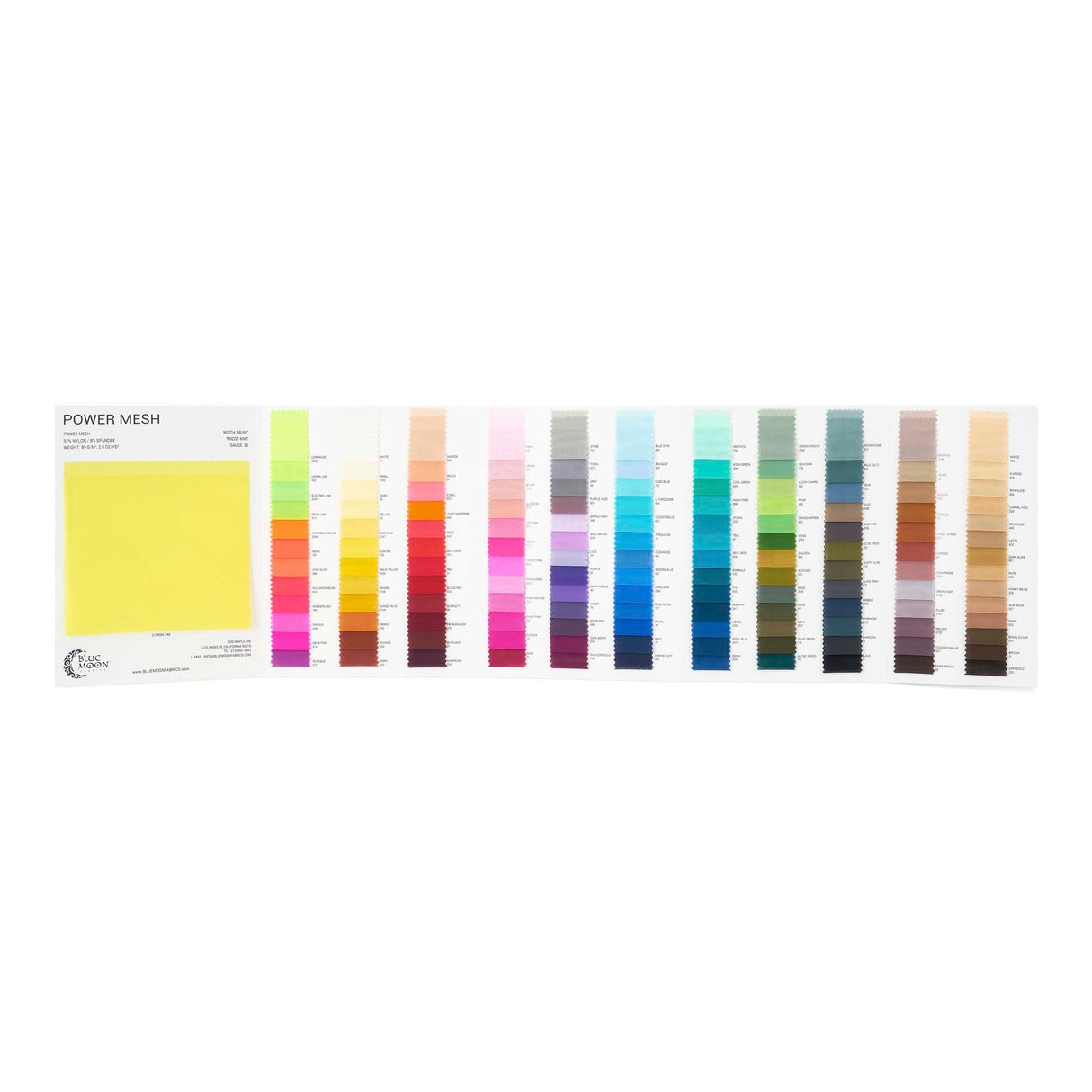 Power Mesh Color Card Swatch Book