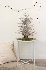 2' Pre-Lit Burlap Base Tinsel Tree