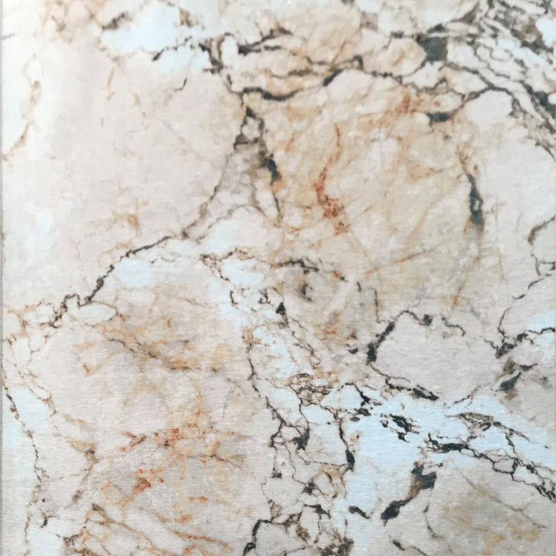 Earth Tones Vintage Marble Style Polypropylene Fabric - Tan Marble Print, 7'6" X 10'3" (1 Piece)