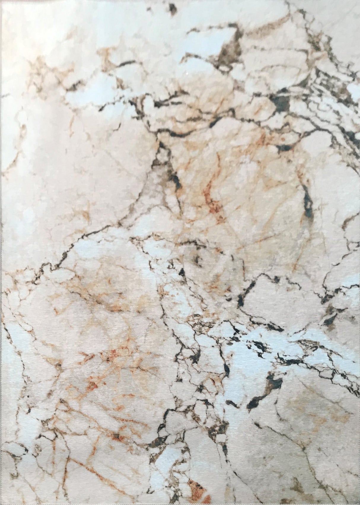 Earth Tones Vintage Marble Style Polypropylene Fabric - Tan Marble Print, 7'6" X 10'3" (1 Piece)