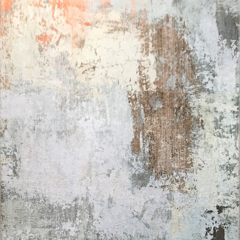 Vintage Rusty Print Style Printed Rug - Orange Brown Beige, Rust, 7'6" X 10'3" (1 Piece)