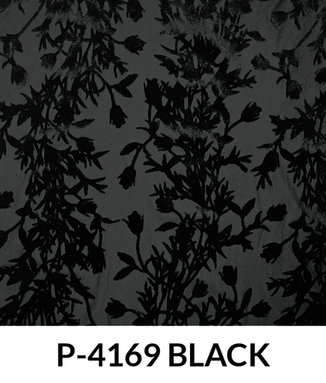 Printed Burnt-Out Velvet Floral VLA2633 Velvet Fabric - Floral Print
