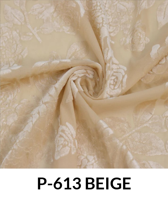 Printed Burnt-Out Velvet P613 - Polyester Velvet Fabric, Printed Burnout Pattern