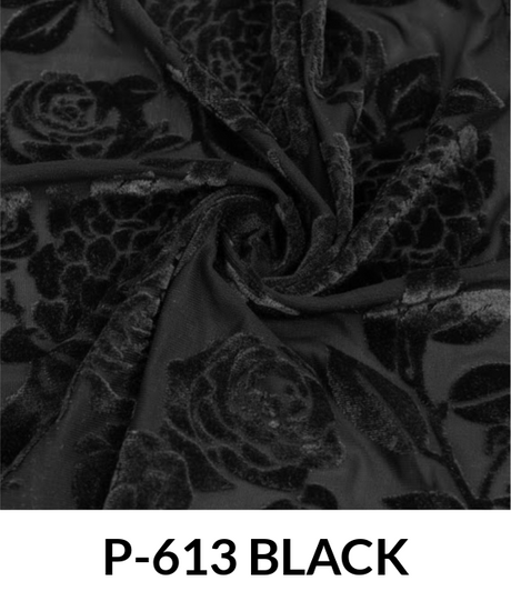 Printed Burnt-Out Velvet P613 - Polyester Velvet Fabric, Printed Burnout Pattern