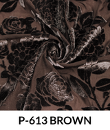 Printed Burnt-Out Velvet P613 - Polyester Velvet Fabric, Printed Burnout Pattern