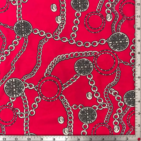 Printed Spandex Medallion Chains Blue