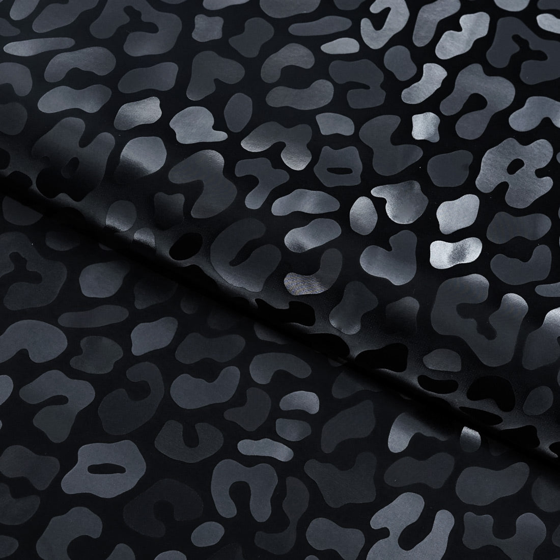 Slick Vinyl Leopard Print Stretch Fabric