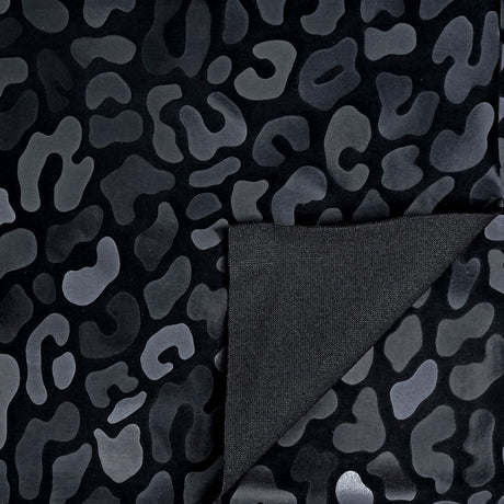 Prowl Polyester Spandex Slick Vinyl Fabric - Leopard Print, 54" Width (1 Yard)