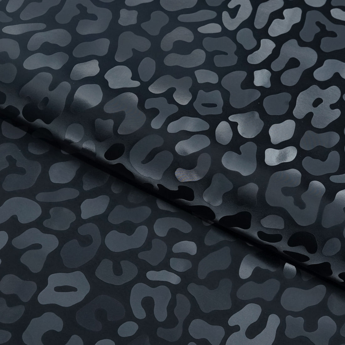 Prowl Polyester Spandex Slick Vinyl Fabric - Leopard Print, 54" Width (1 Yard)