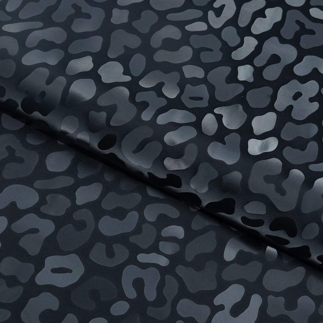 Slick Vinyl Leopard Print Stretch Fabric