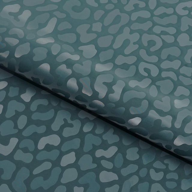Slick Vinyl Leopard Print Stretch Fabric
