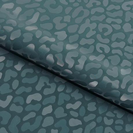 Prowl Polyester Spandex Slick Vinyl Fabric - Leopard Print, 54" Width (1 Yard)