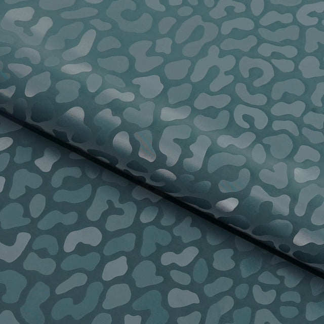 Prowl Polyester Spandex Slick Vinyl Fabric - Leopard Print, 54" Width (1 Yard)