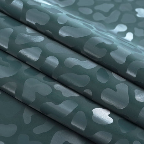 Prowl Polyester Spandex Slick Vinyl Fabric - Leopard Print, 54" Width (1 Yard)