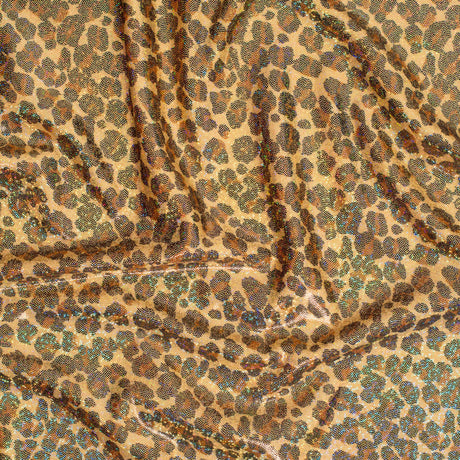 Poly Spandex Leopard Hologram Fabric 60"