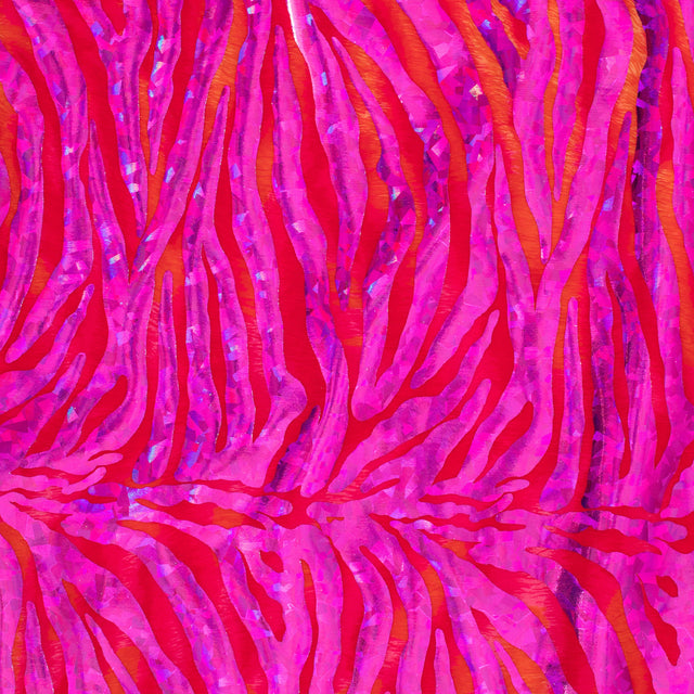 Polyester Spandex Zebra Hologram Fabric
