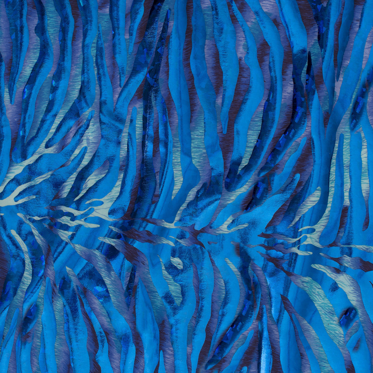 Polyester Spandex Zebra Hologram Fabric