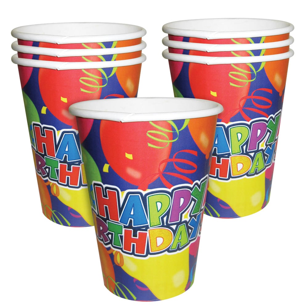 Happy Birthday Paper Cups 9 oz
