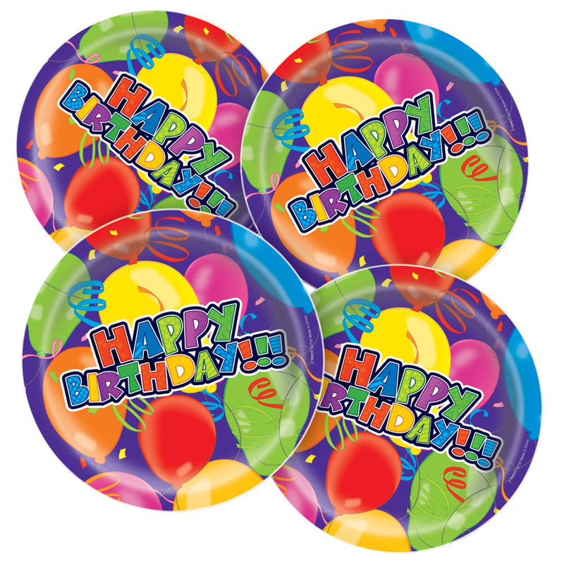 Birthday Paper Plates 7" (250 Pc Poly Bag)