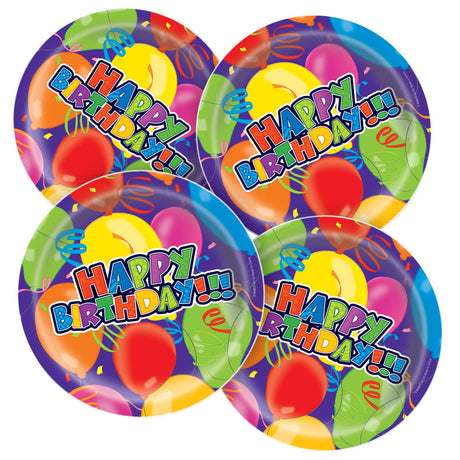 Birthday Paper Plates 7" (250 Pc Poly Bag)