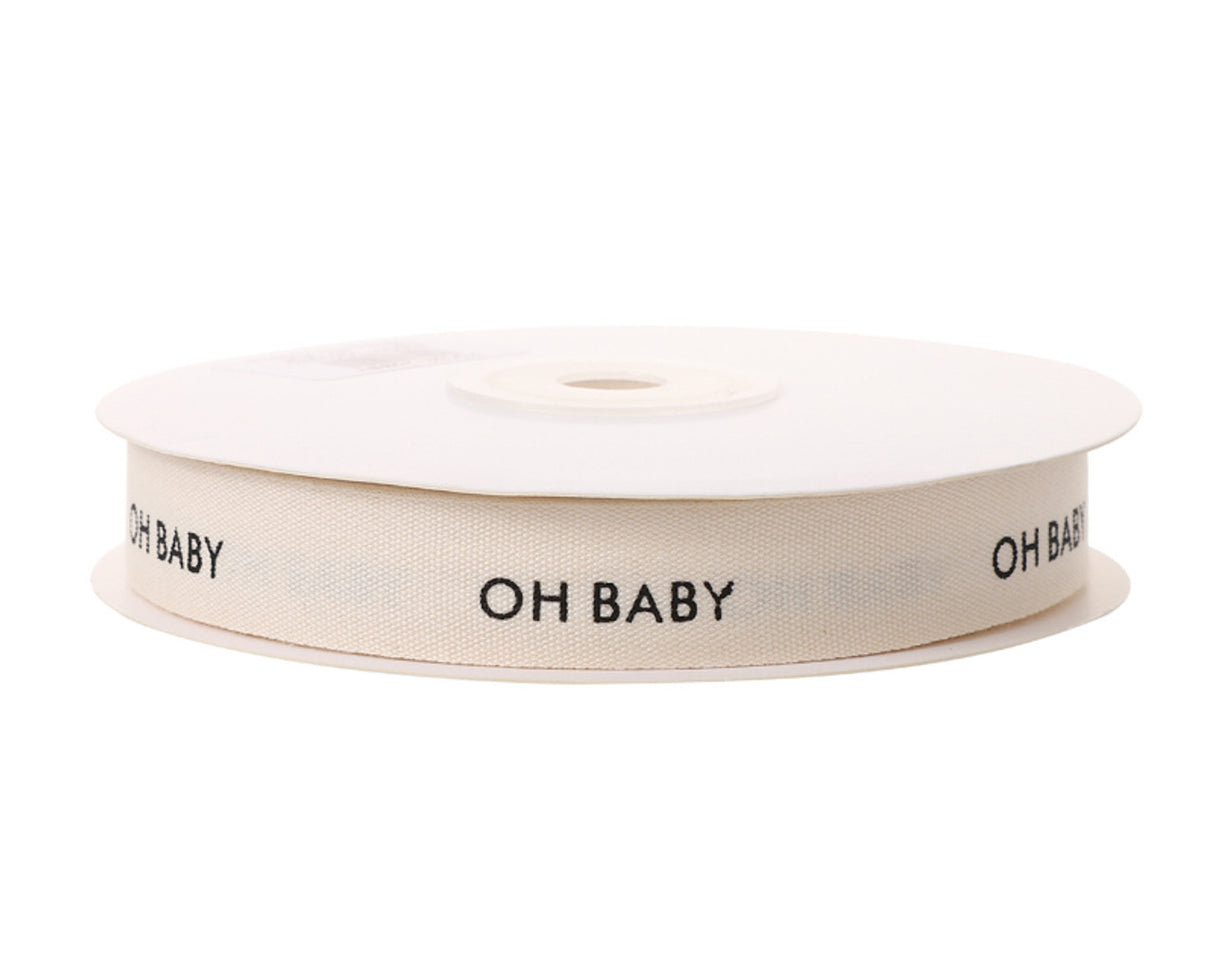5/8" x 25 Yards "OH BABY" Printed Cotton Ribbon