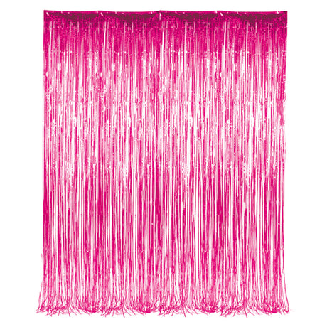Pink Foil Fringe Curtain 36"x96"